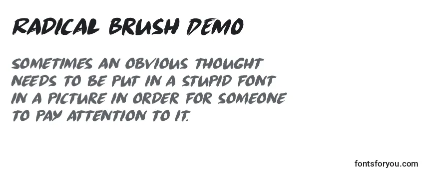 Überblick über die Schriftart Radical Brush DEMO