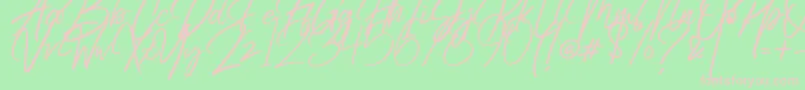 フォントRadicalis – 緑の背景にピンクのフォント