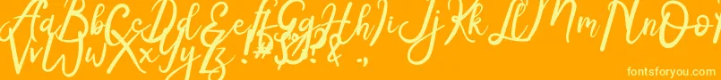 Radiga Font – Yellow Fonts on Orange Background