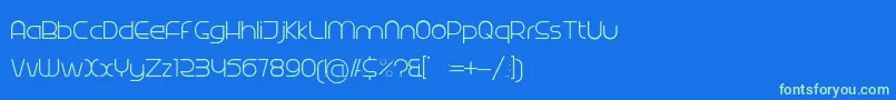 Radina Font – Green Fonts on Blue Background