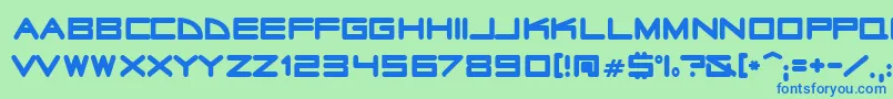 radio stars Font – Blue Fonts on Green Background