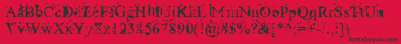 Radio-Schriftart – Schwarze Schriften auf rotem Hintergrund