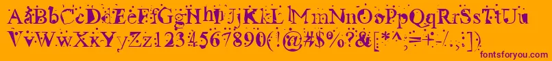 Radio Font – Purple Fonts on Orange Background