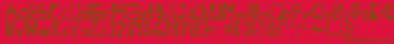 radioactive Font – Brown Fonts on Red Background
