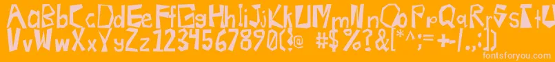 radioactive Font – Pink Fonts on Orange Background