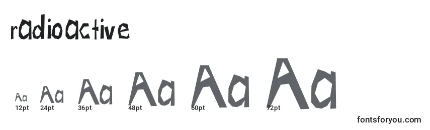 Größen der Schriftart Radioactive (138079)