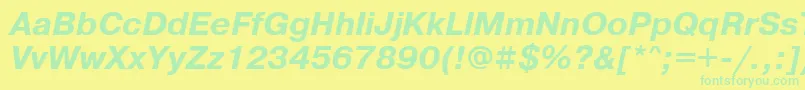 PragmaticaisocttBolditalic Font – Green Fonts on Yellow Background