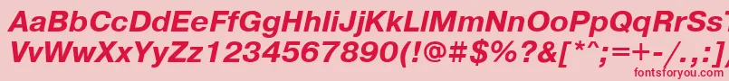 PragmaticaisocttBolditalic Font – Red Fonts on Pink Background