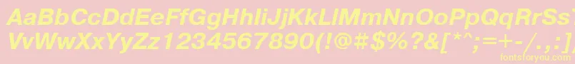 PragmaticaisocttBolditalic Font – Yellow Fonts on Pink Background