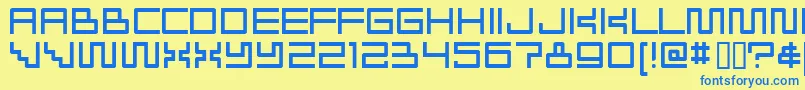 RADIOAKTIVITET Font – Blue Fonts on Yellow Background