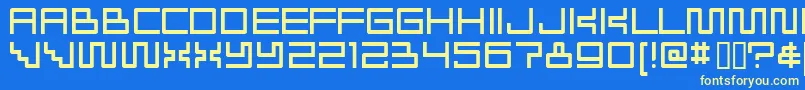 RADIOAKTIVITET Font – Yellow Fonts on Blue Background