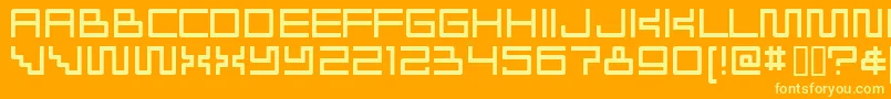 RADIOAKTIVITET Font – Yellow Fonts on Orange Background