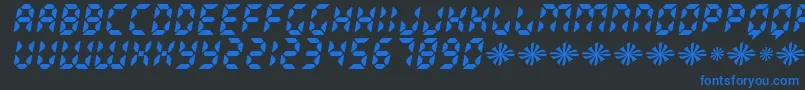 Fonte RADIOLAND – fontes azuis em um fundo preto