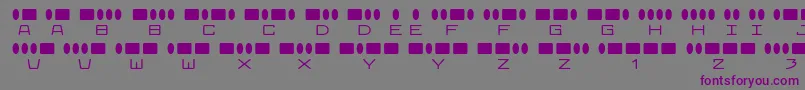 radios in motion-fontti – violetit fontit harmaalla taustalla