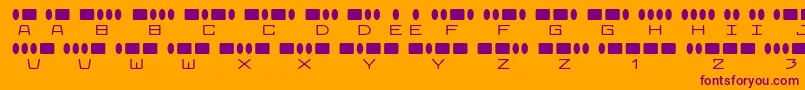 フォントradios in motion – オレンジの背景に紫のフォント