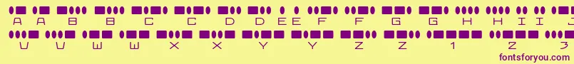 radios in motion Font – Purple Fonts on Yellow Background