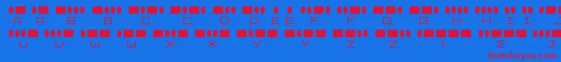 フォントradios in motion – 赤い文字の青い背景