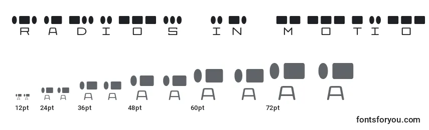 Radios in motion Font Sizes