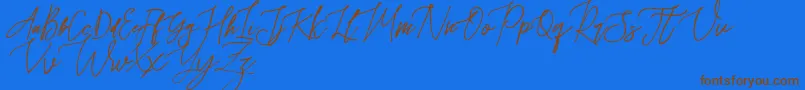Rafailla Demo Font – Brown Fonts on Blue Background