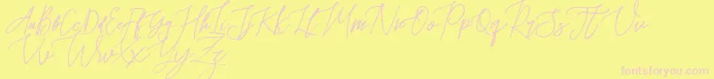 Rafailla Demo Font – Pink Fonts on Yellow Background
