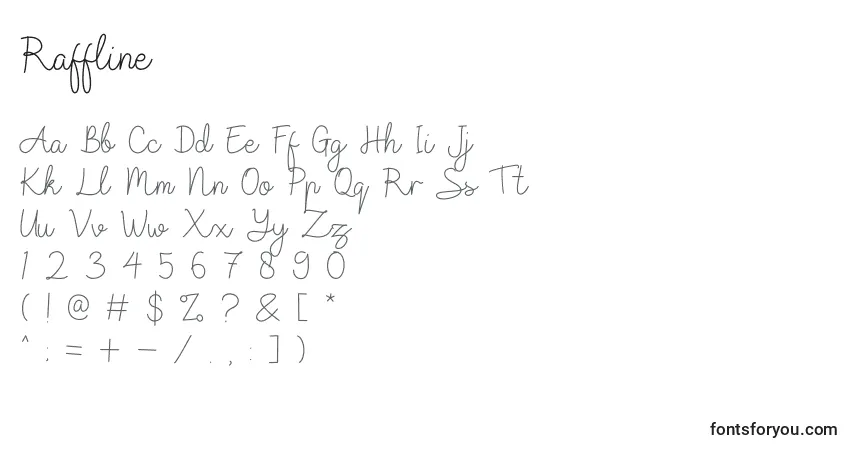Fuente Raffline - alfabeto, números, caracteres especiales