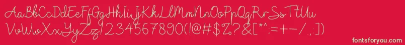 Raffline Font – Green Fonts on Red Background