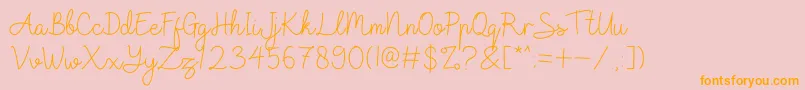 Raffline Font – Orange Fonts on Pink Background
