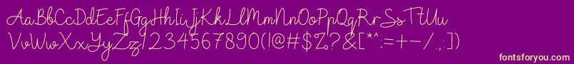 Raffline Font – Yellow Fonts on Purple Background