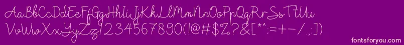 Raffline Font – Pink Fonts on Purple Background