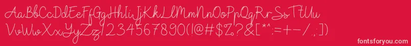 Raffline Font – Pink Fonts on Red Background