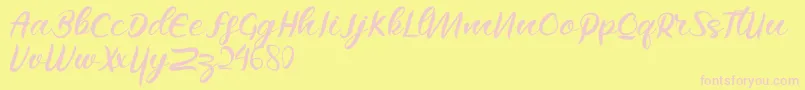 Raflesya Font – Pink Fonts on Yellow Background