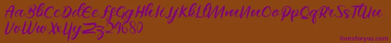 Raflesya Font – Purple Fonts on Brown Background