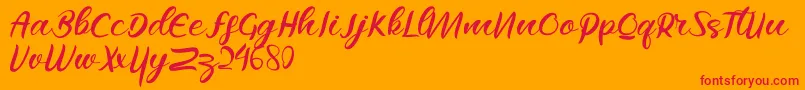 Raflesya Font – Red Fonts on Orange Background