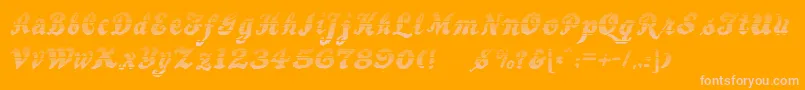 BewaretheNeighborsShadow Font – Pink Fonts on Orange Background