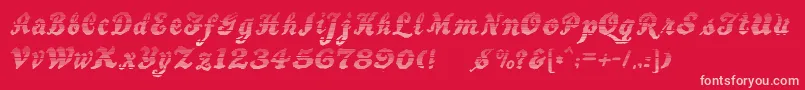 BewaretheNeighborsShadow Font – Pink Fonts on Red Background