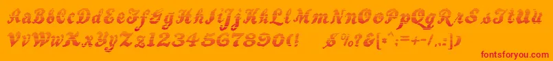 BewaretheNeighborsShadow Font – Red Fonts on Orange Background