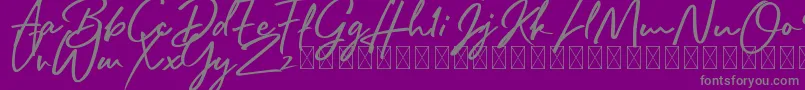 Rafttel Script DEMO Font – Gray Fonts on Purple Background