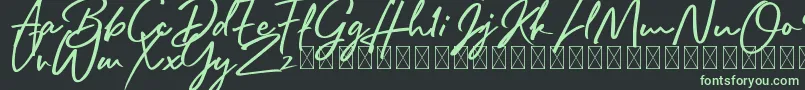 Rafttel Script DEMO Font – Green Fonts on Black Background