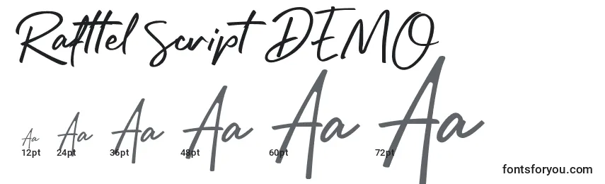 Rafttel Script DEMO Font Sizes