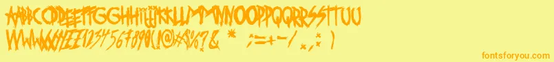 Rage Against Mom Font – Orange Fonts on Yellow Background