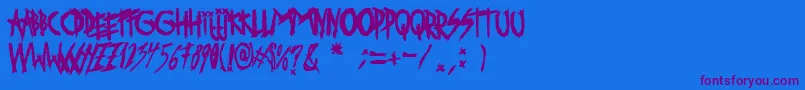 Saiba mais sobre a fonte Rage Against Mom Fonte Rage Against Mom – fontes roxas em um fundo azul