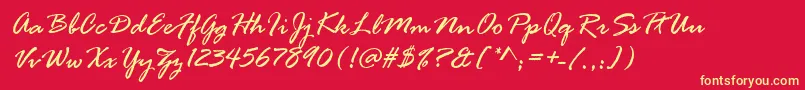 フォントrage – 黄色の文字、赤い背景