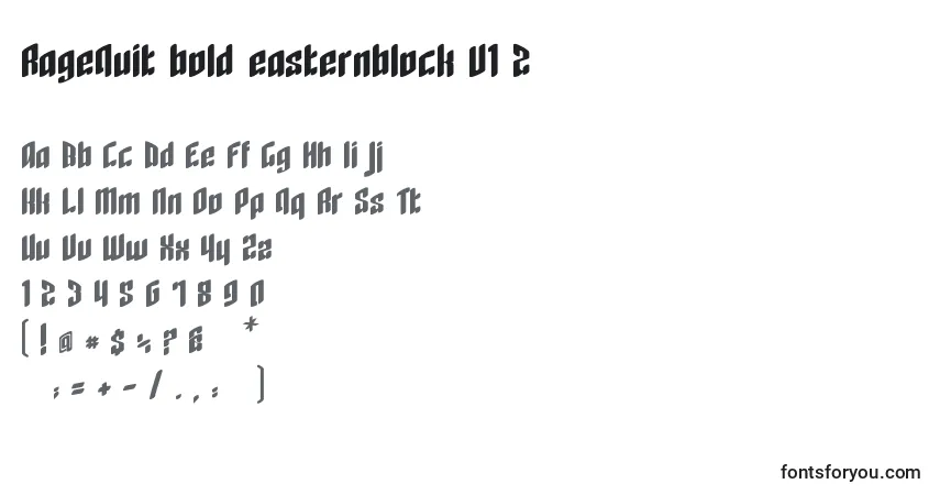 A fonte RageQuit bold easternblock V1 2 – alfabeto, números, caracteres especiais