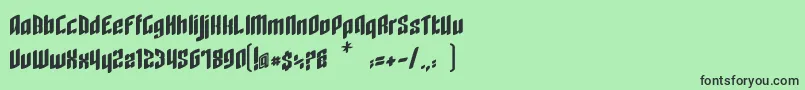 フォントRageQuit bold easternblock V1 2 – 緑の背景に黒い文字