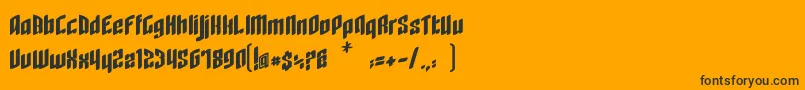 RageQuit bold easternblock V1 2-Schriftart – Schwarze Schriften auf orangefarbenem Hintergrund