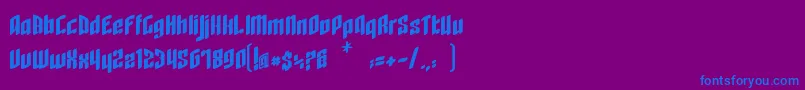 RageQuit bold easternblock V1 2-fontti – siniset fontit violetilla taustalla