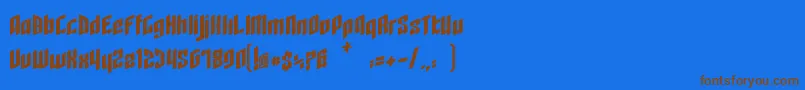 RageQuit bold easternblock V1 2-Schriftart – Braune Schriften auf blauem Hintergrund