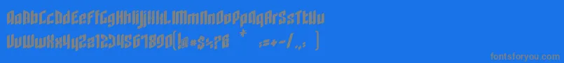 フォントRageQuit bold easternblock V1 2 – 青い背景に灰色の文字