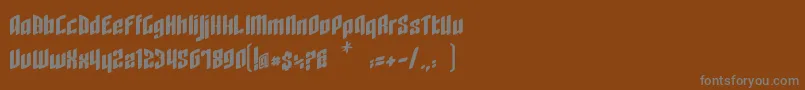 フォントRageQuit bold easternblock V1 2 – 茶色の背景に灰色の文字