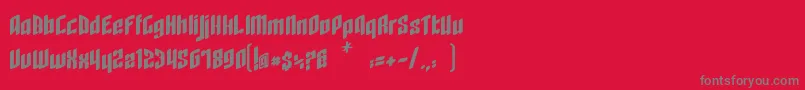 フォントRageQuit bold easternblock V1 2 – 赤い背景に灰色の文字